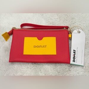DOMAT Wristlet Clutch Purse,Cute Small Pouch Clutch Wristlet for keys/charms.